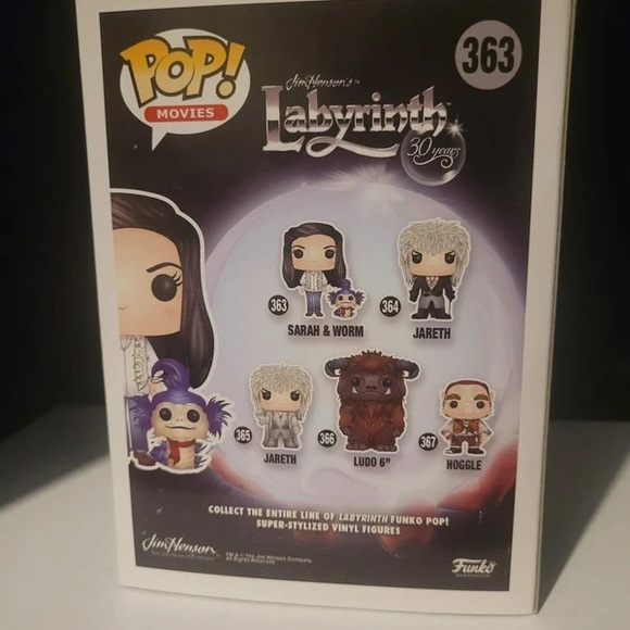 Funko Pop! Labyrinth Sarah & Worm Vinyl Figures - Blue and Black